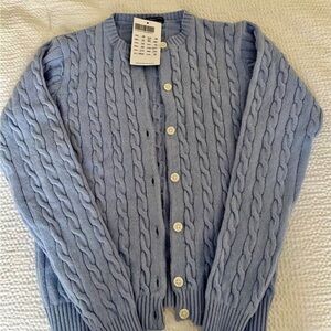 Brandy Melville Light Blue Cable Knit Cardigan